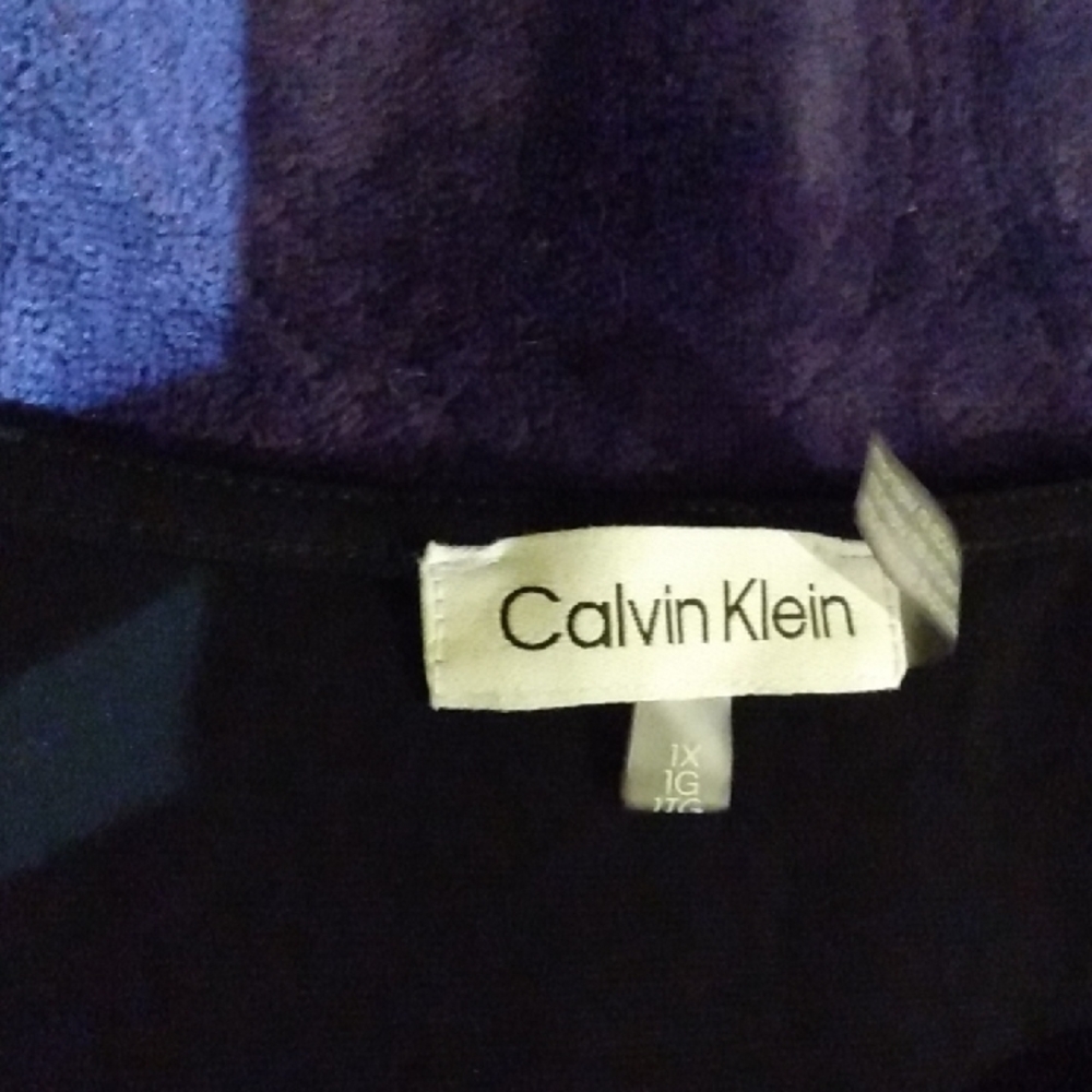 Calvin Klein Black Puff Sleeve Blouse - Picture 2 of 5